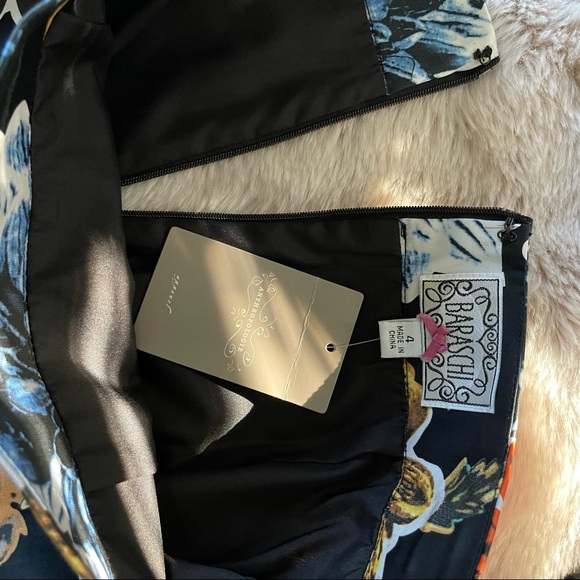 NWT Anthropologie Baraschi Black Peppering Floral Pencil Skirt, 4 - Picture 5 of 9